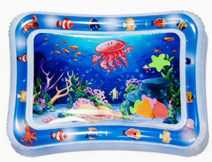 מזרן מים מתנפח לתינוק 🐳 זמן בטן וגירוי חושי צבעוני