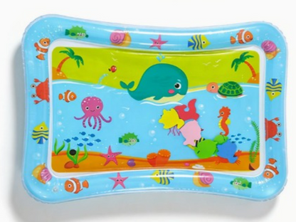 מזרן מים מתנפח לתינוק 🐳 זמן בטן וגירוי חושי צבעוני