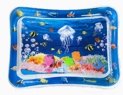 מזרן מים מתנפח לתינוק 🐳 זמן בטן וגירוי חושי צבעוני
