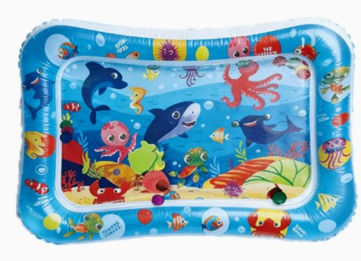 מזרן מים מתנפח לתינוק 🐳 זמן בטן וגירוי חושי צבעוני