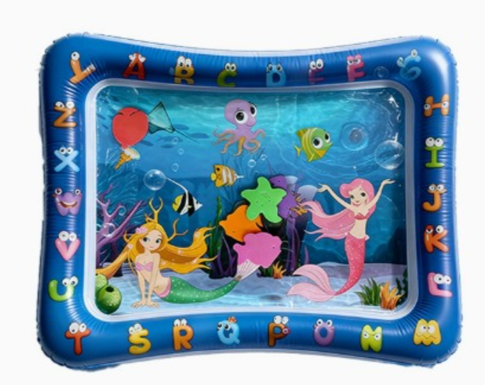 מזרן מים מתנפח לתינוק 🐳 זמן בטן וגירוי חושי צבעוני