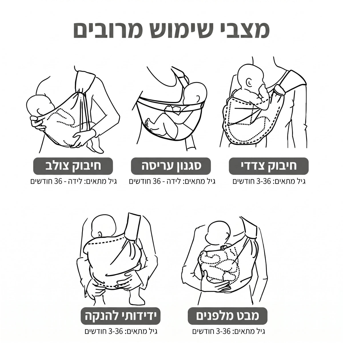 מנשא צד לתינוק — נוח, בטוח וקומפקטי