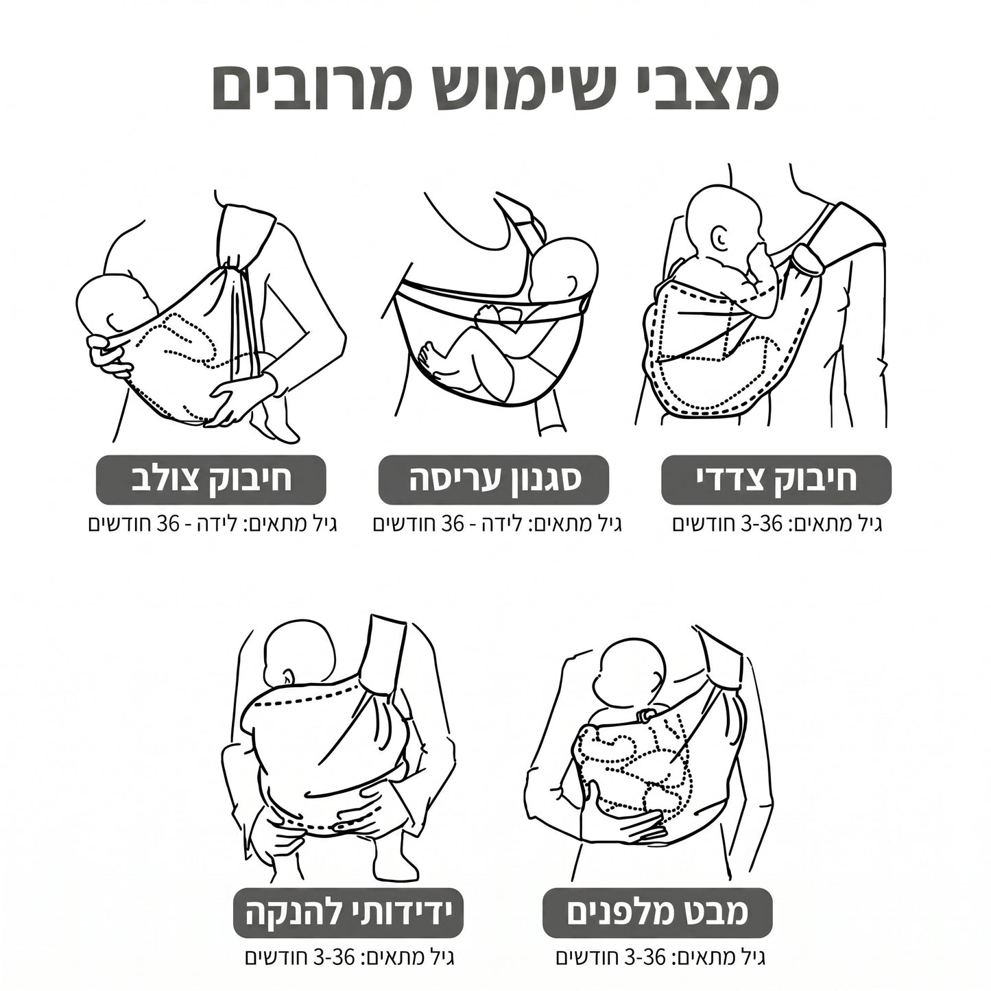 מנשא צד לתינוק — נוח, בטוח וקומפקטי